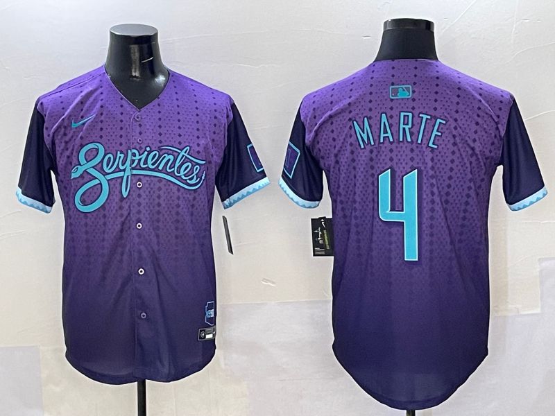 Men Arizona Diamondback #4 Marte Purple Joint Name 2025 Nike MLB Jersey style 1->arizona diamondback->MLB Jersey